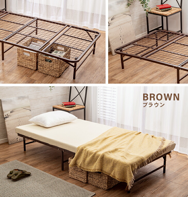 楽天市場】収納式折りたたみパイプベッド 簡易ベッド 簡易ベッド