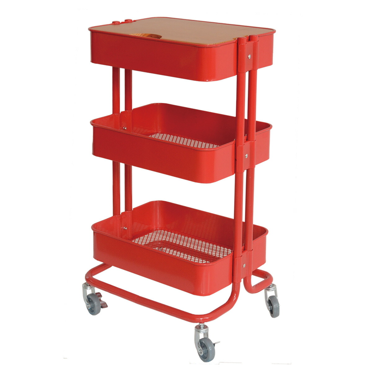 楽天市場】【2/23まで最大P10倍】バスケットワゴン 3段 天板付き