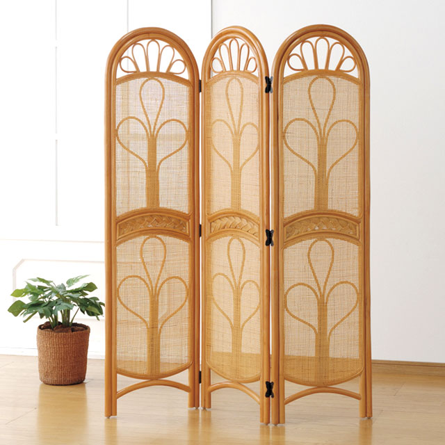 楽天市場】パーテーション 衝立 3連 目隠し 間仕切り ラタン 天然 籐