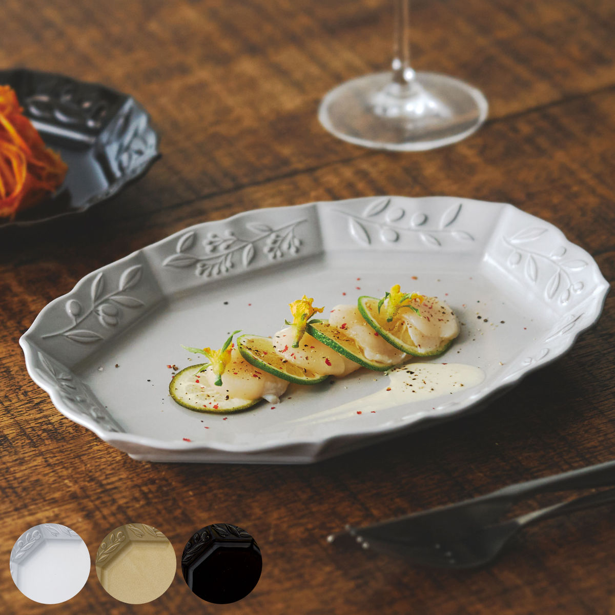 楽天市場】プレート オーバル 26cm オリーヴ 陶器 瀬戸焼 （ 食洗機