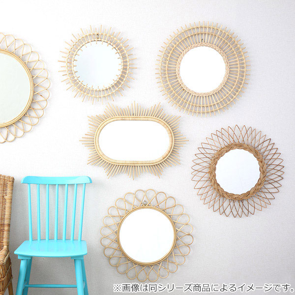 楽天市場】ミラー 幅60cm ラタン 籐 かがみ 鏡 ウォールミラー 壁掛け