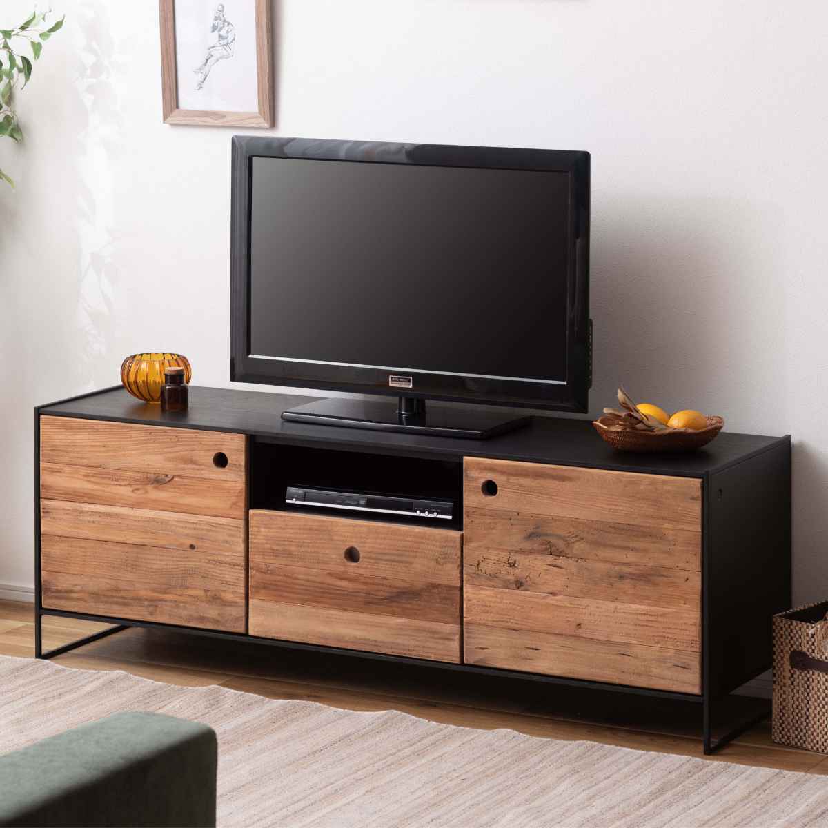 楽天市場】ローボード テレビ台 ヴィンテージ調 パイン古材前板 幅