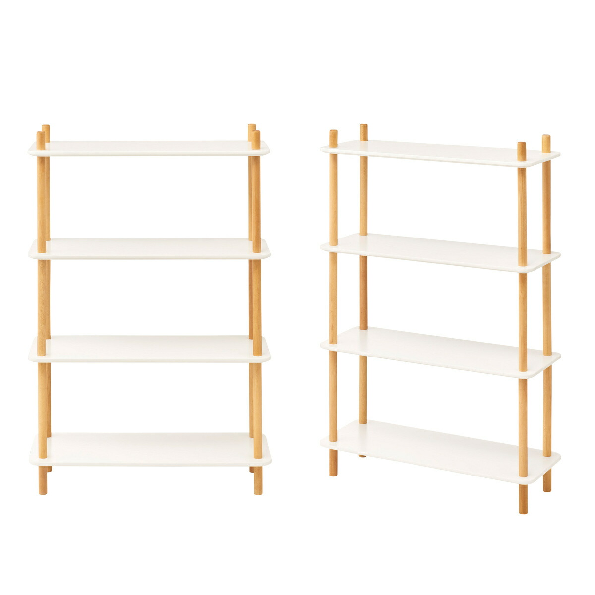 楽天市場】オープンラック 4段 簡単組立て 天然木フレーム 幅80cm