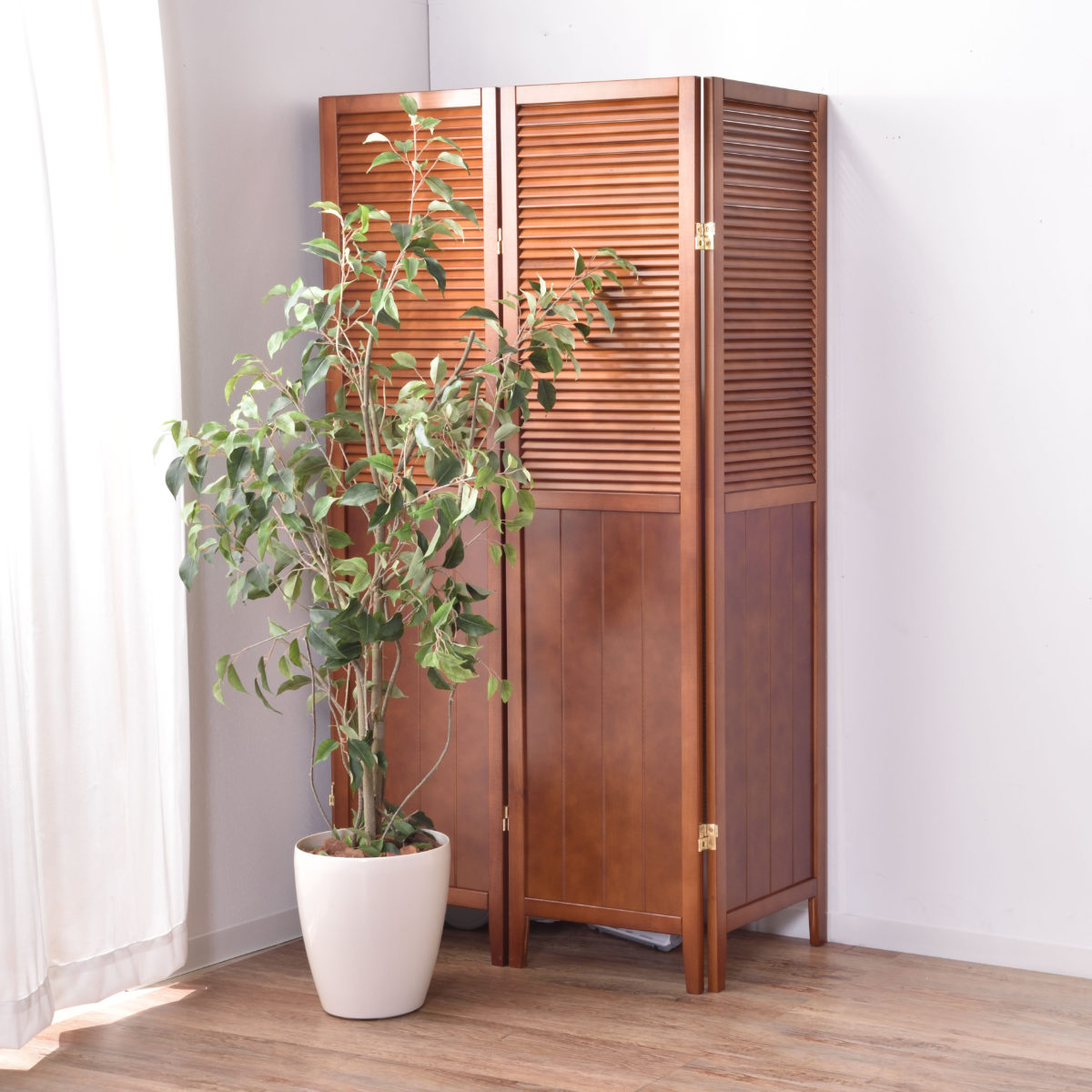 楽天市場】スクリーン パーテーション 4連 衝立 天然木 ナチュラル