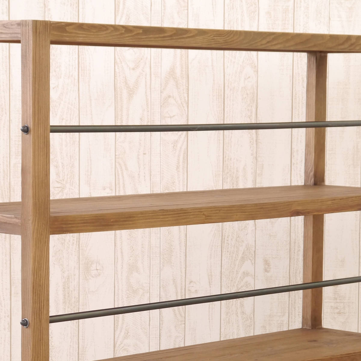 楽天市場】オープンシェルフ 車輪付 パイン古材 MUT 幅135cm （ 開梱