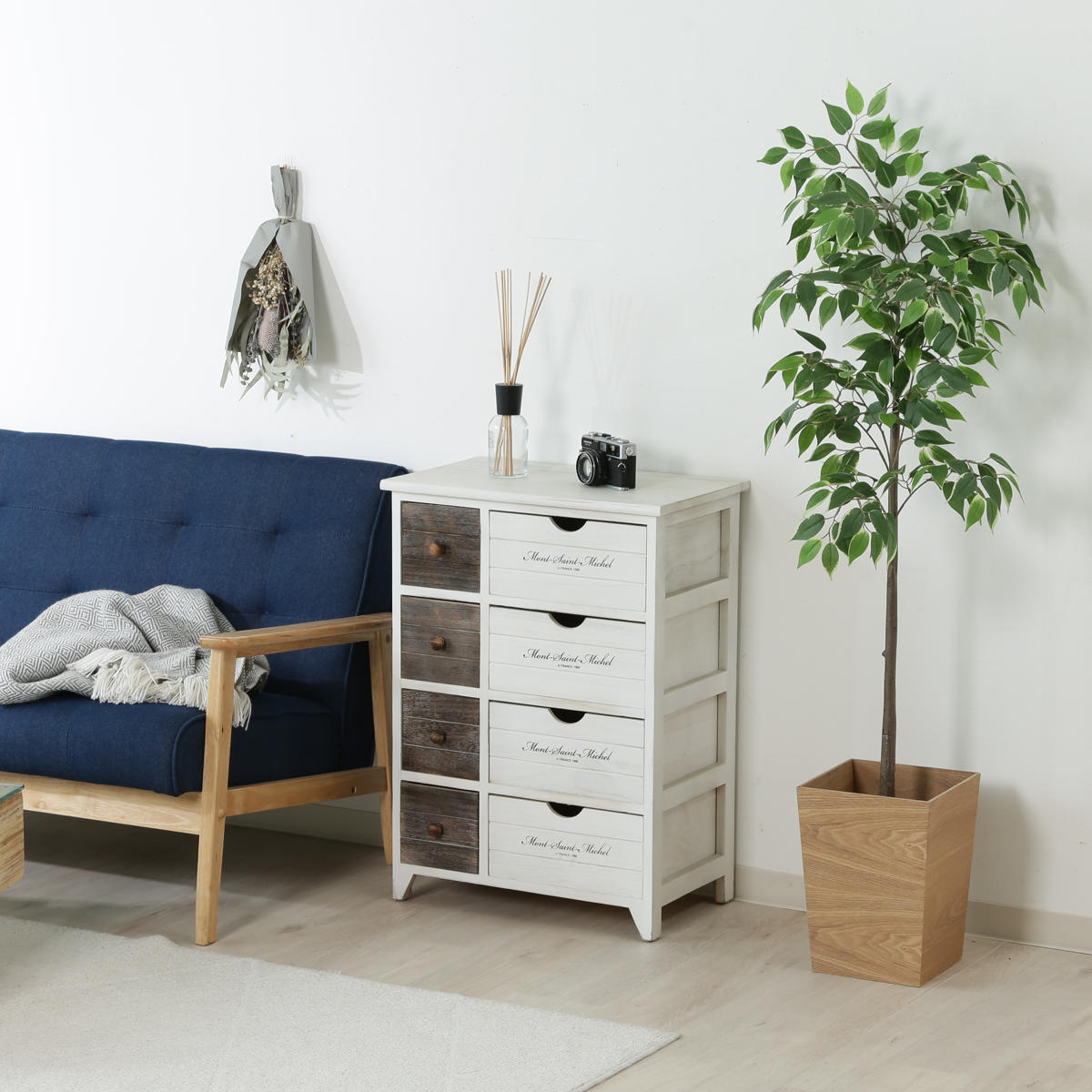 楽天市場】チェスト 幅52cm 2列4段 アンティーク調 （ 収納 棚