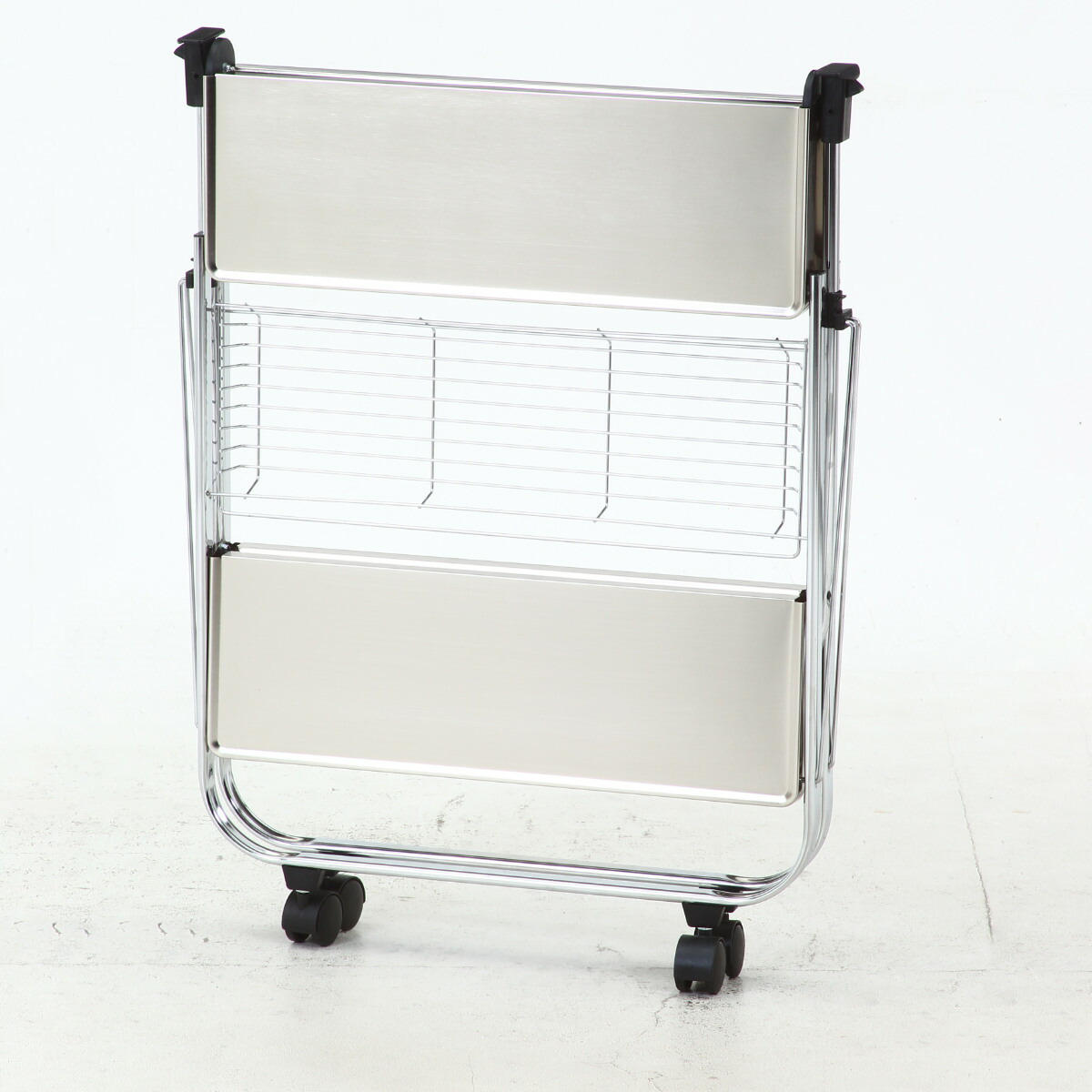 楽天市場】キッチンワゴン スタイリッシュフォールディングワゴン