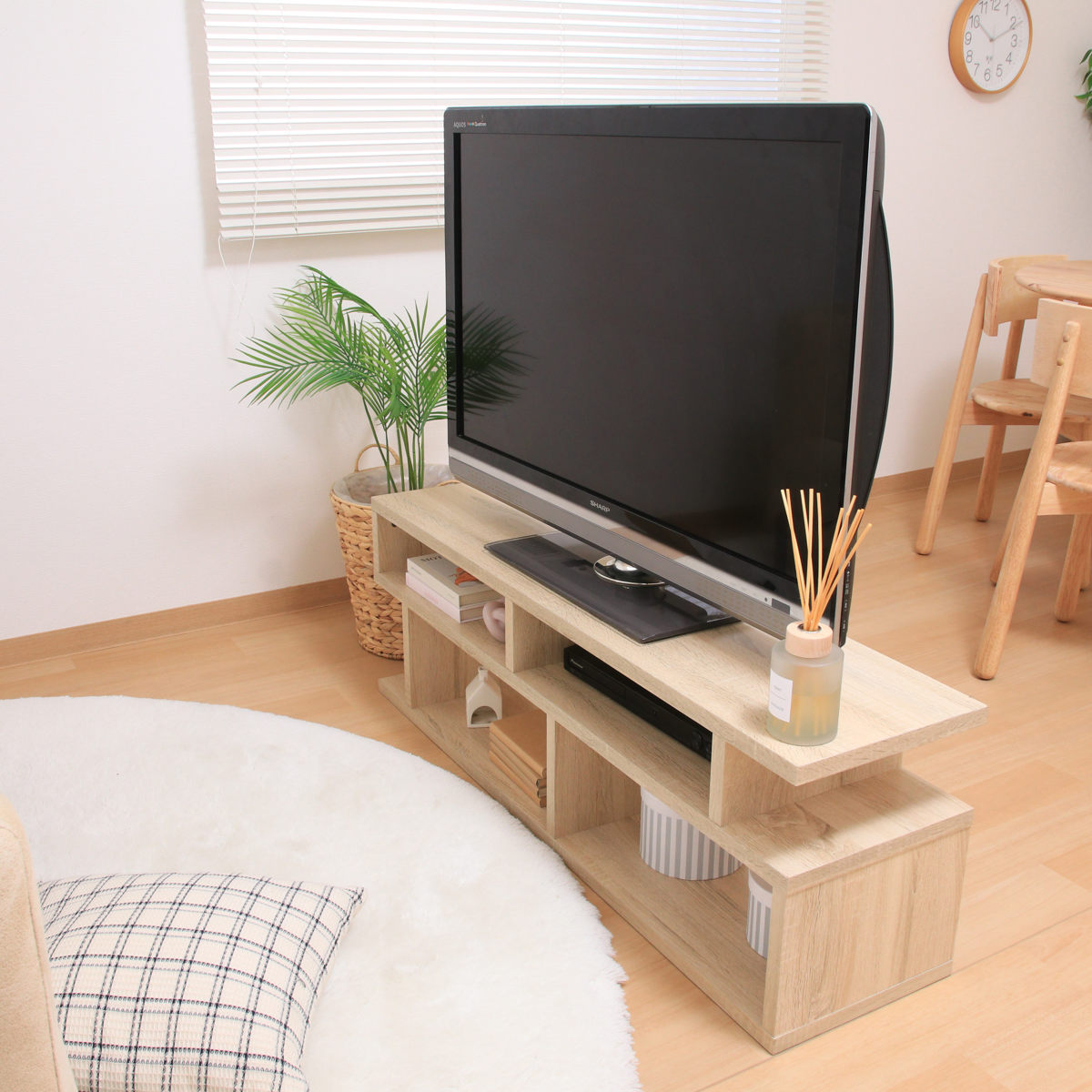 楽天市場】テレビ台 幅117.7cm S字型 シンプル 木製 （ TV台 TVボード