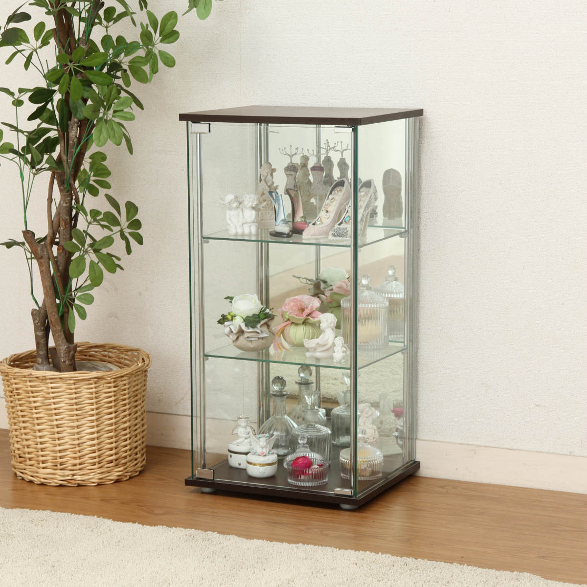 楽天市場】ショーケース 幅42.5cm 3段 背面ミラー コレクションケース