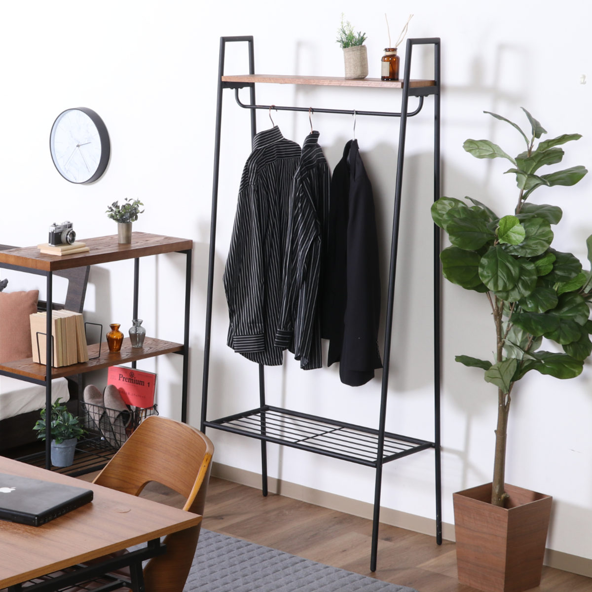 楽天市場】ハンガーラック 幅80cm スチール製 ブルックリンスタイル