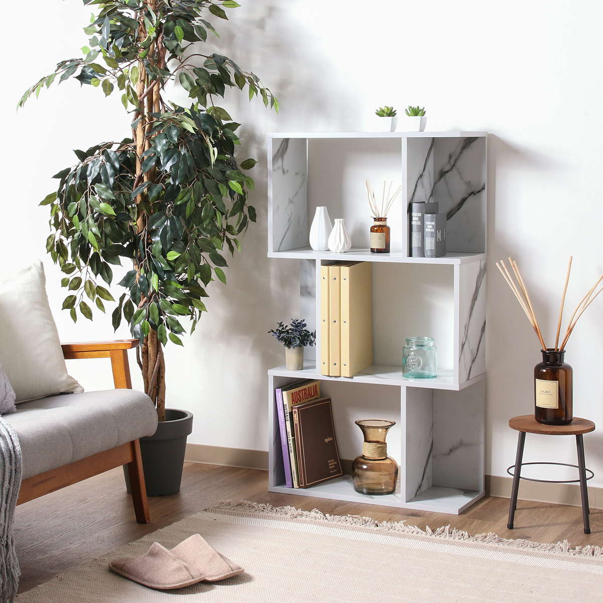 楽天市場】ディスプレイラック 幅59cm 3段 S型 大理石調 （ S字