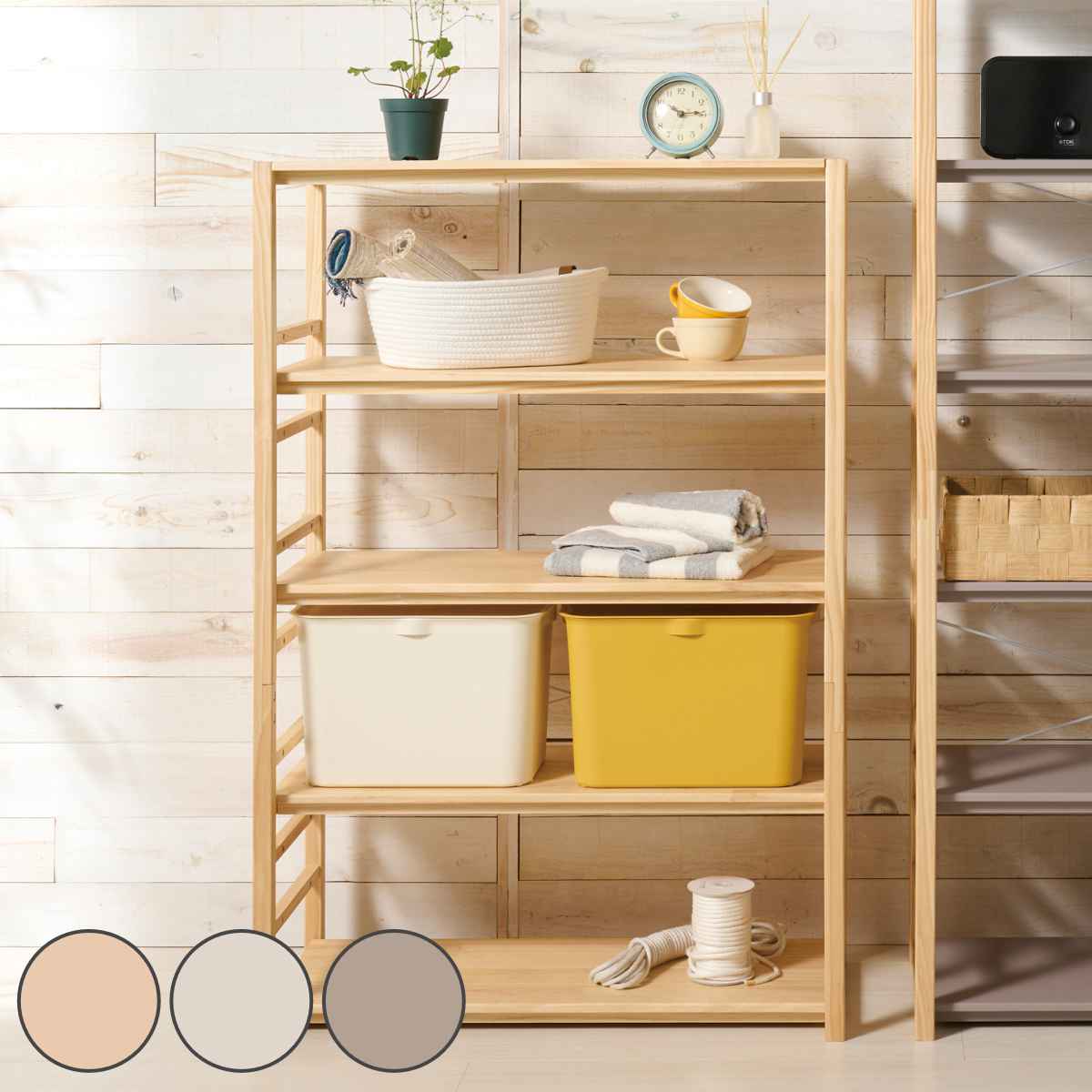 楽天市場】フリーラック 5段 天然木 オープンラック パレット 約幅85cm