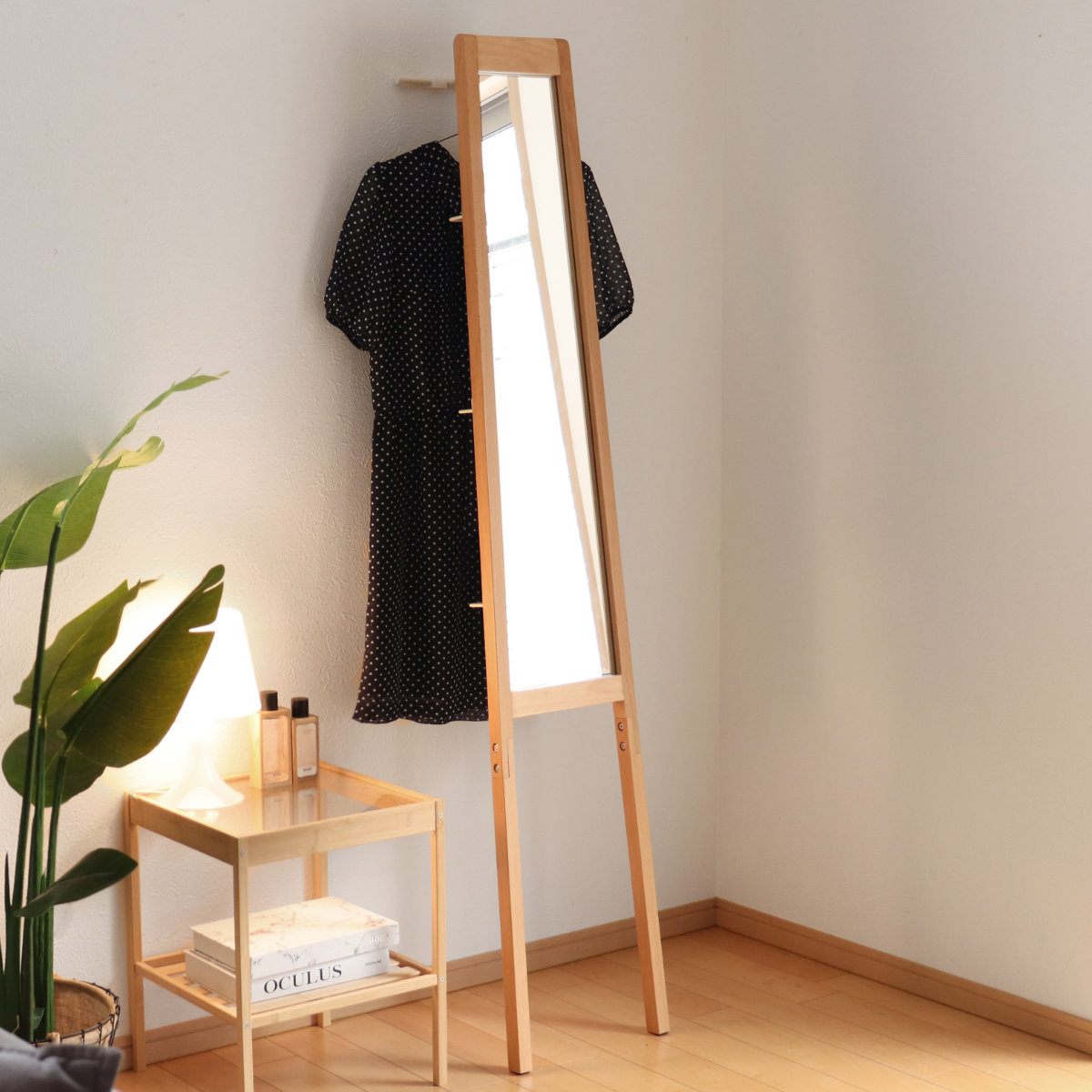 楽天市場】立てかけミラー 全身鏡 背面収納 リヴ （ スリム 幅 31cm 高