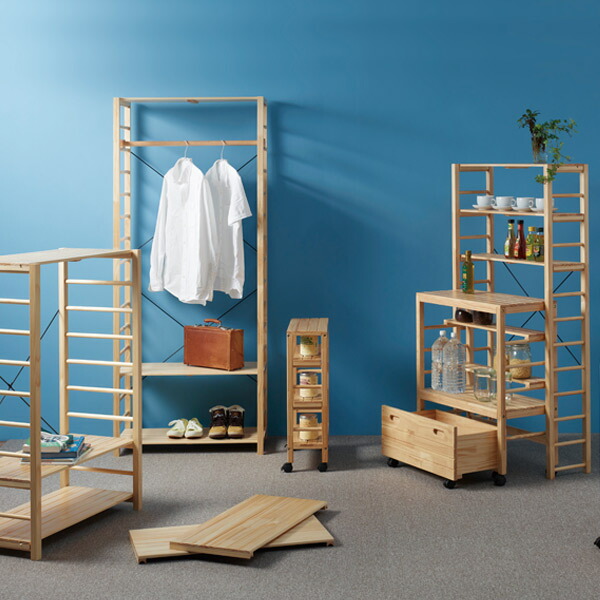 楽天市場】フリーラック 収納棚 オープンラック 5段 天然木 幅78cm