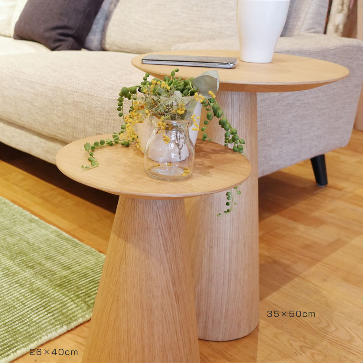 楽天市場】コーヒーテーブル 円型 直径92cm 高さ42cm オーク ピルツ