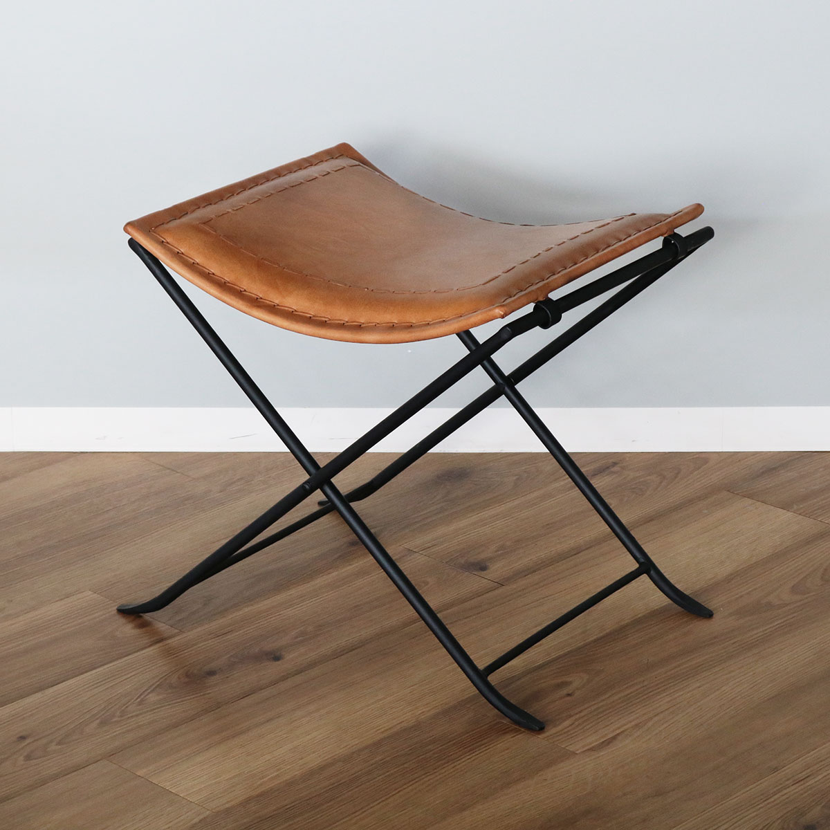 楽天市場】折りたたみ椅子 高さ44cm レザー アイアン アンティーク調