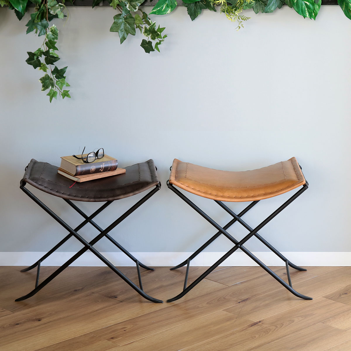 楽天市場】折りたたみ椅子 高さ44cm レザー アイアン アンティーク調