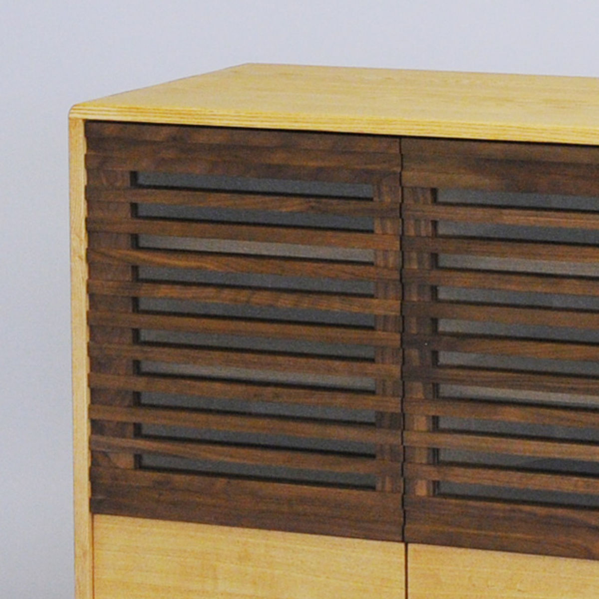 楽天市場】サイドボード 幅85cm キャビネット ルーバーデザイン 無垢材