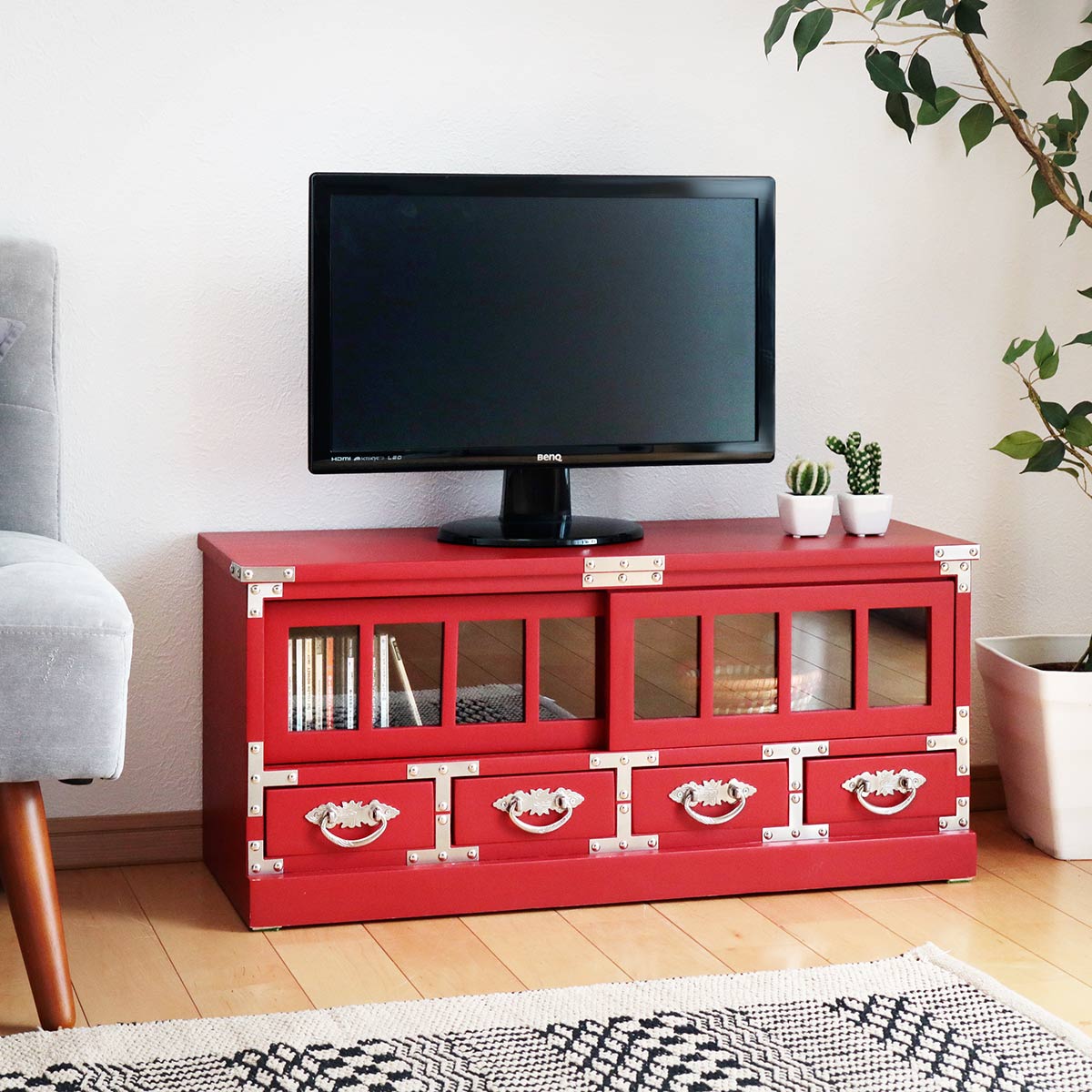 楽天市場】ローボード 桐製 民芸調 和風テレビ台 朱雀 幅81cm （ 送料