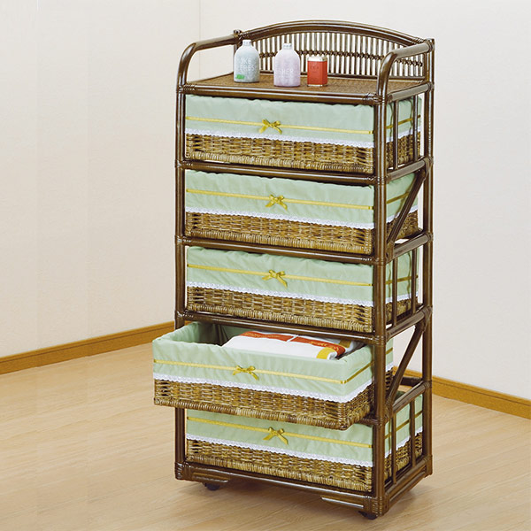 楽天市場】ラタンチェスト 5段の通販