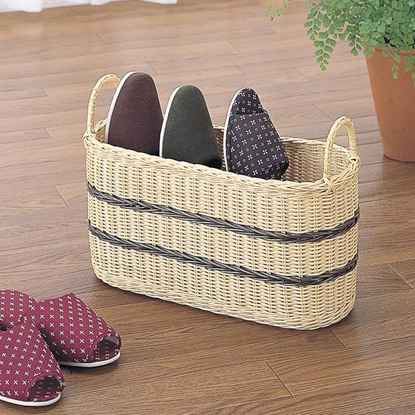 楽天市場】スリッパかご ラタン スリッパたて 籐家具 幅44cm （ 送料