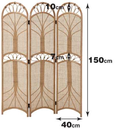 楽天市場】衝立 3連 ラタン パーテーション 籐家具 高さ150cm （ 送料