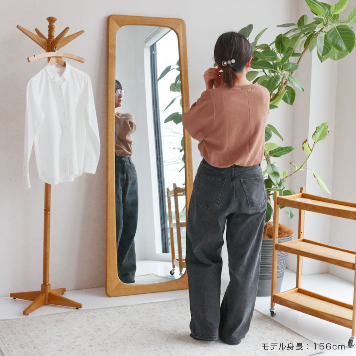 楽天市場】ミラー 全身 姿見鏡 幅62×高さ172cm 木製フレーム 立てかけ