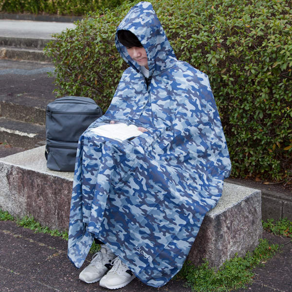 楽天市場】レインコート レインポンチョ 窓付き 雨具 カモフラ （ 送料