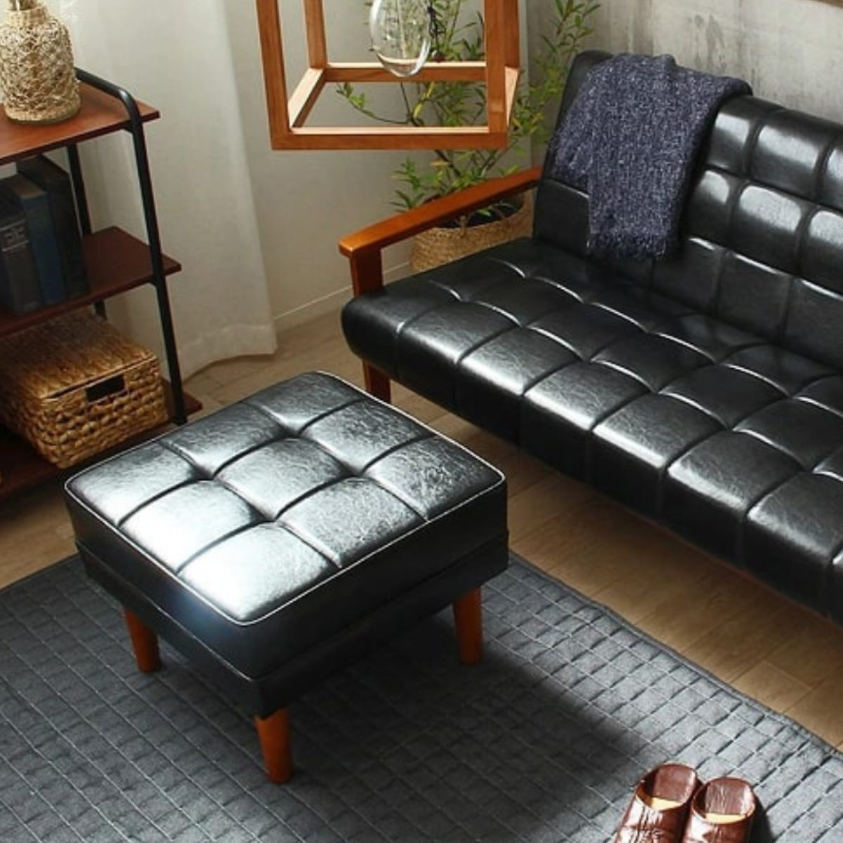 楽天市場】オットマン 高さ40cm レザー調 木製 （ 送料無料 チェア