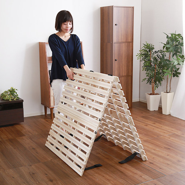 楽天市場】すのこベッド ダブル 2つ折り式 桐 桐すのこ ダブルサイズ