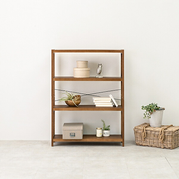 楽天市場】オープンラック 4段 ワイド 木製 フリーラック 幅90cm