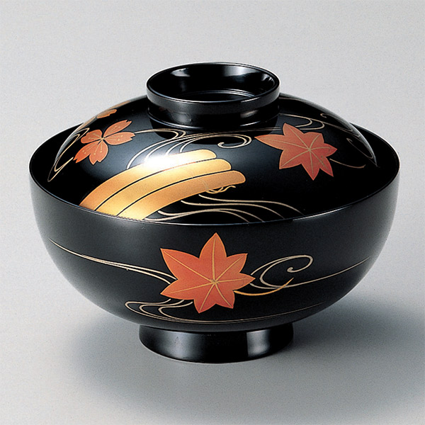 楽天市場】吸い物椀 木製 4.2寸 黒漆塗 筏春秋 磨蒔絵 吸物椀 お椀