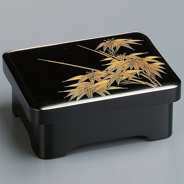 楽天市場】重箱 木製 足付 丼重 黒内朱沈金竹 食器 越前漆器 漆塗