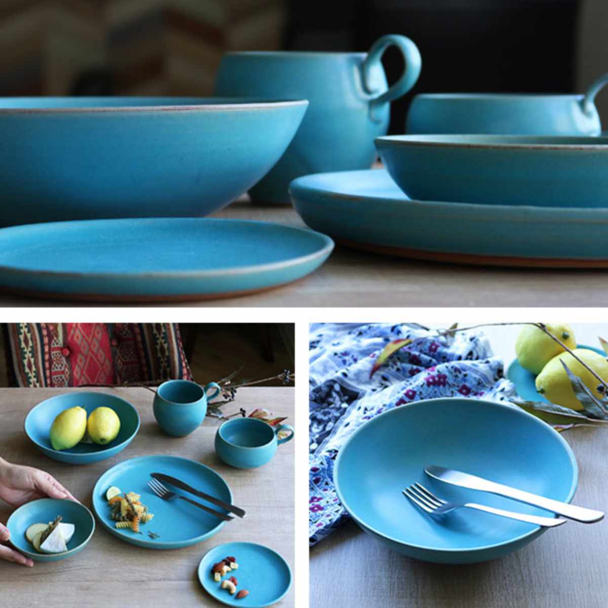 楽天市場】ボウル 21cm Blueシリーズ 陶器 食器 笠間焼 日本製 （ お皿