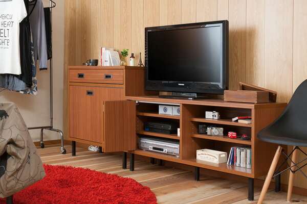 楽天市場】テレビ台 ローボード 折れ戸タイプ スチール脚 アメリカン