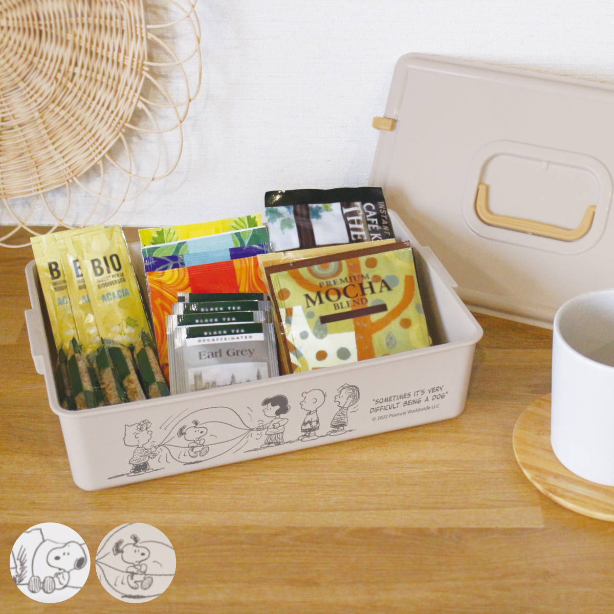 楽天市場】収納ボックス スヌーピー パチットBOX ふた付き （ 収納