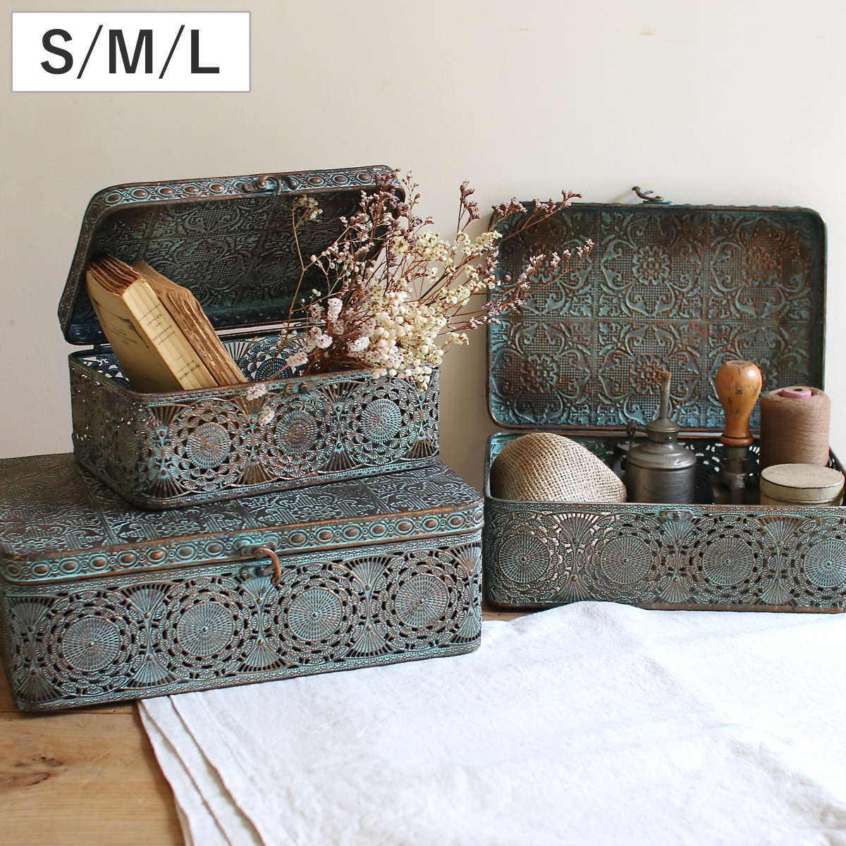 楽天市場】小物入れ 蓋付き アンティークの通販