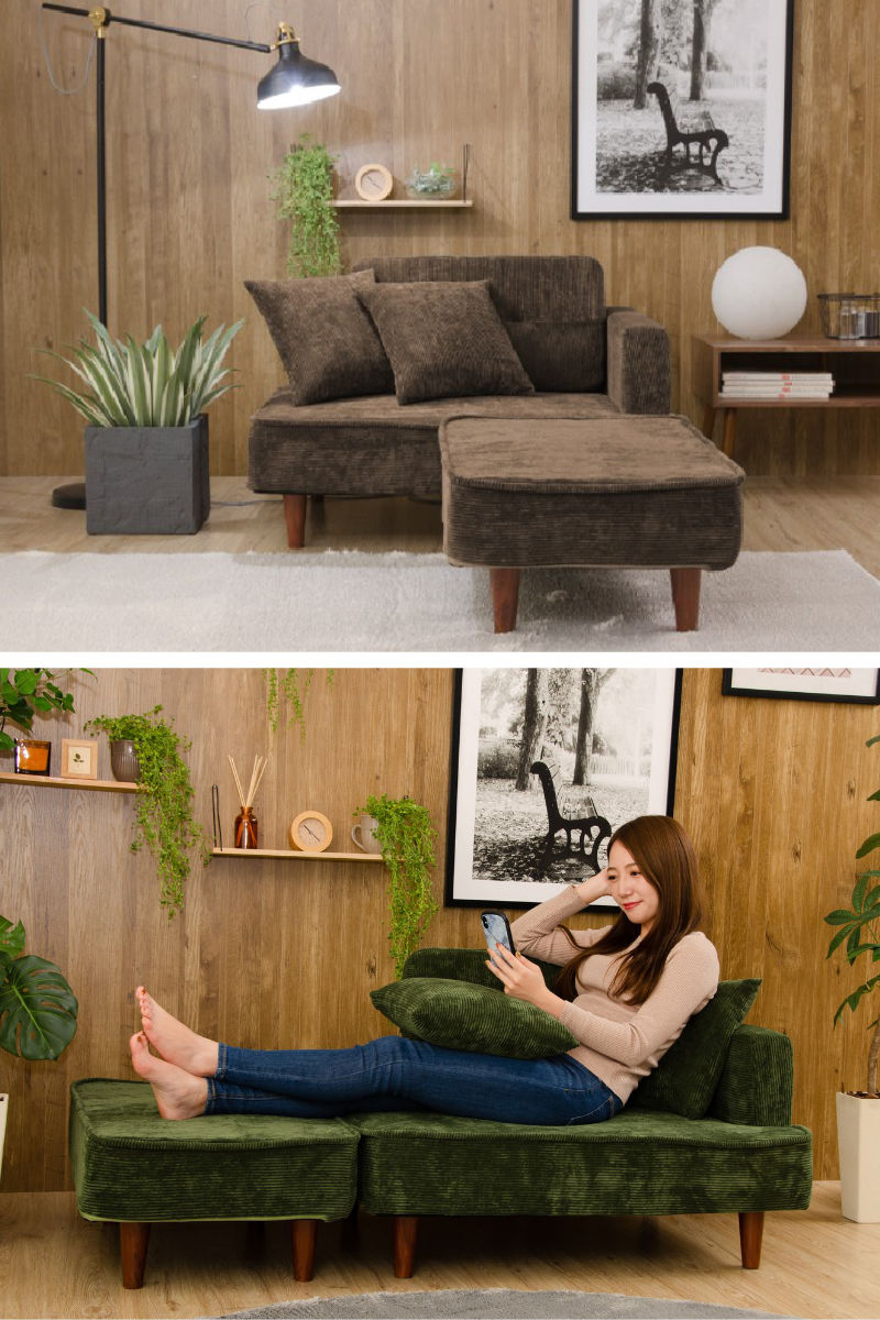 楽天市場】ソファ 2人掛け クッション付き コーデュロイ （ ソファー