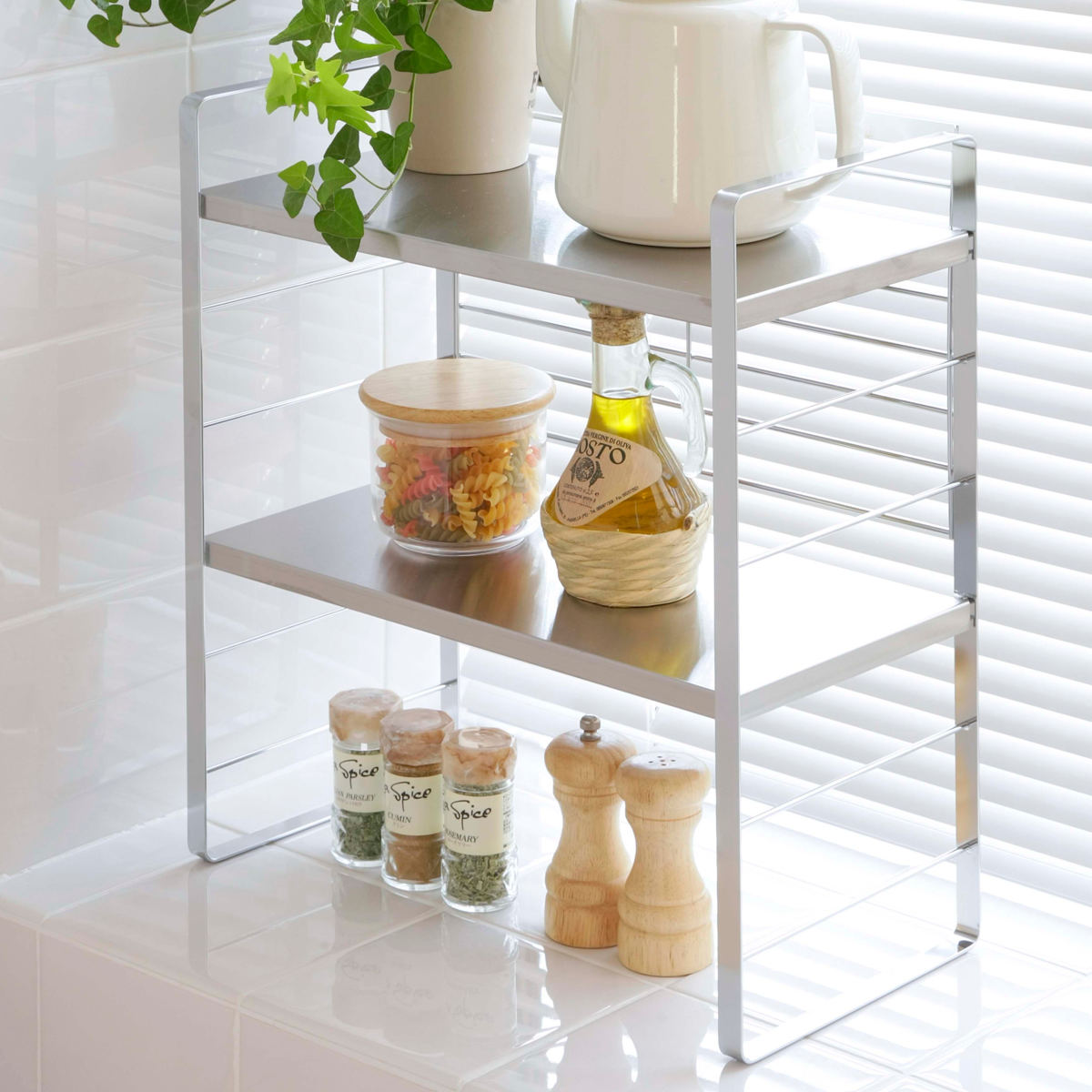 楽天市場】キッチンラック ステンレス棚の出窓シェルフ 幅38cm 日本製