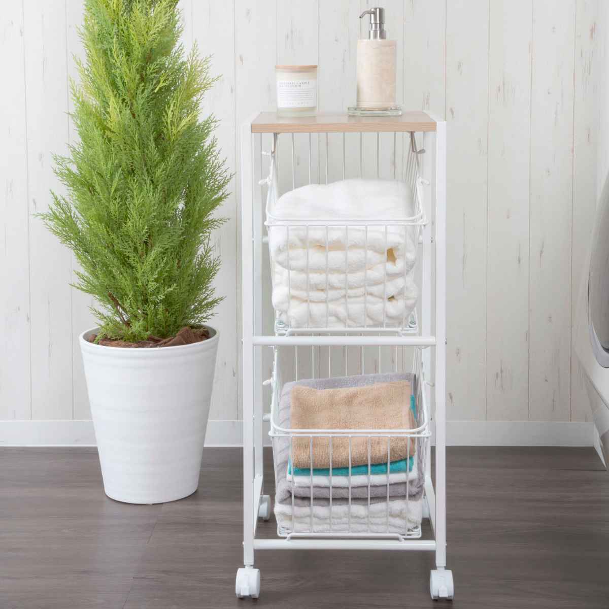 楽天市場】ランドリーラック 2段 キャスター付き （ ラック ランドリー