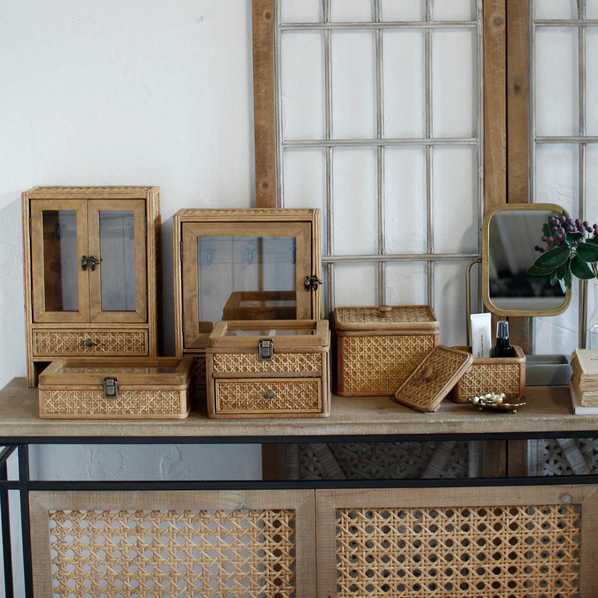 楽天市場】収納ボックス ラタンカントリー 蓋付きアクセサリーボックス