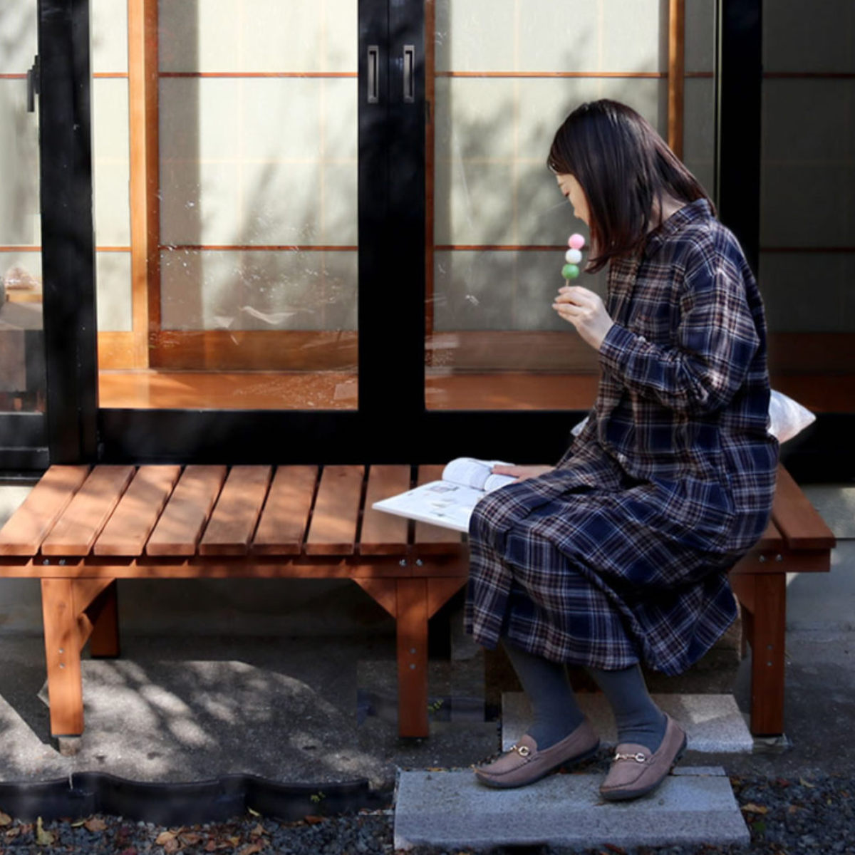 楽天市場】ユニット縁台ベンチ hiyori 幅154.5 奥行55 （ ガーデン