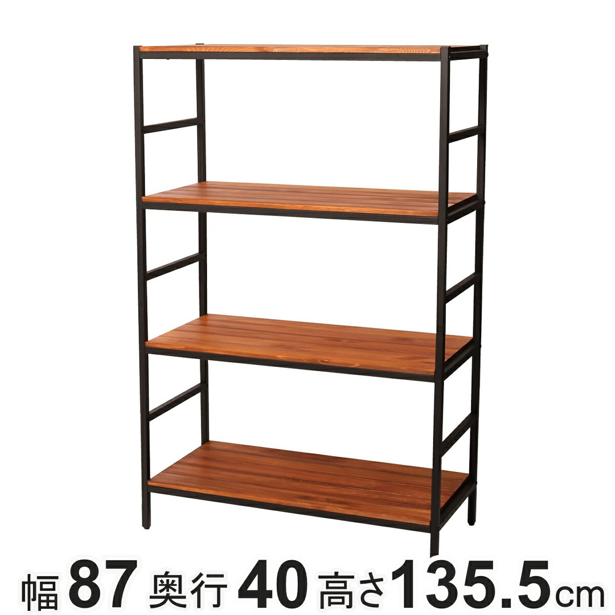 楽天市場】スチールラック 4段 87×40cm 天然木 BRICK （ ラック