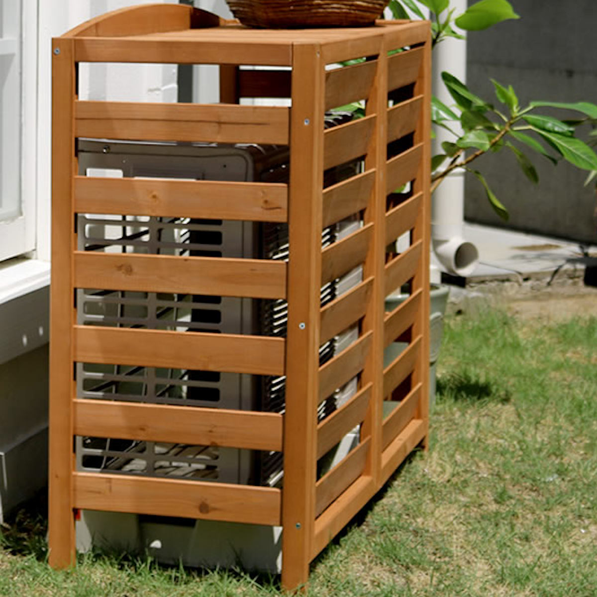 楽天市場】室外機カバー 逆ルーバー AIRNA エアナ 天然木 幅93cm