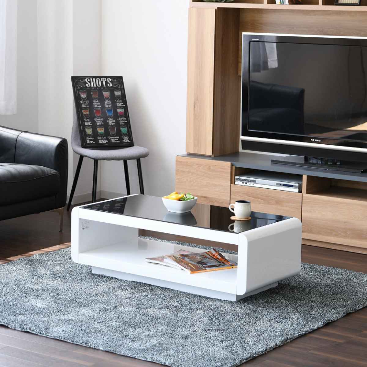 楽天市場】ローテーブル おしゃれ ガラス 大きめ 収納 幅105cm