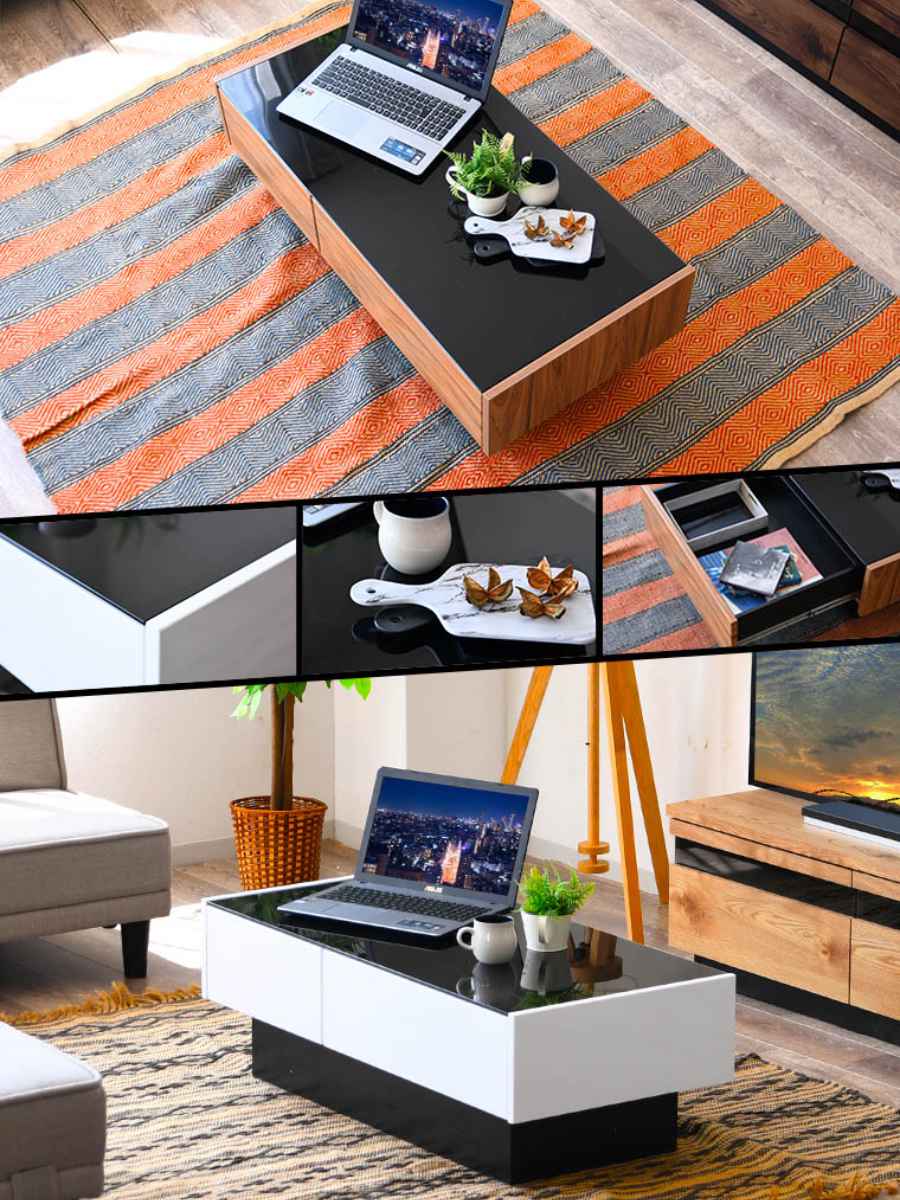 楽天市場】ローテーブル おしゃれ ガラス 大きめ 引き出し 幅105cm