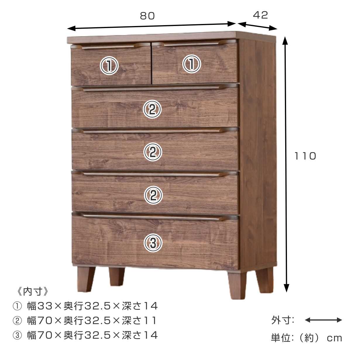 楽天市場】ハイチェスト 5段 北欧風モダン 日本製 幅80cm （ チェスト