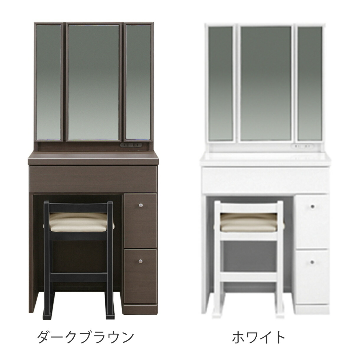 楽天市場】ドレッサー 鏡台 三面鏡 鏡裏収納 幅58.5cm プリマ （ 奥行