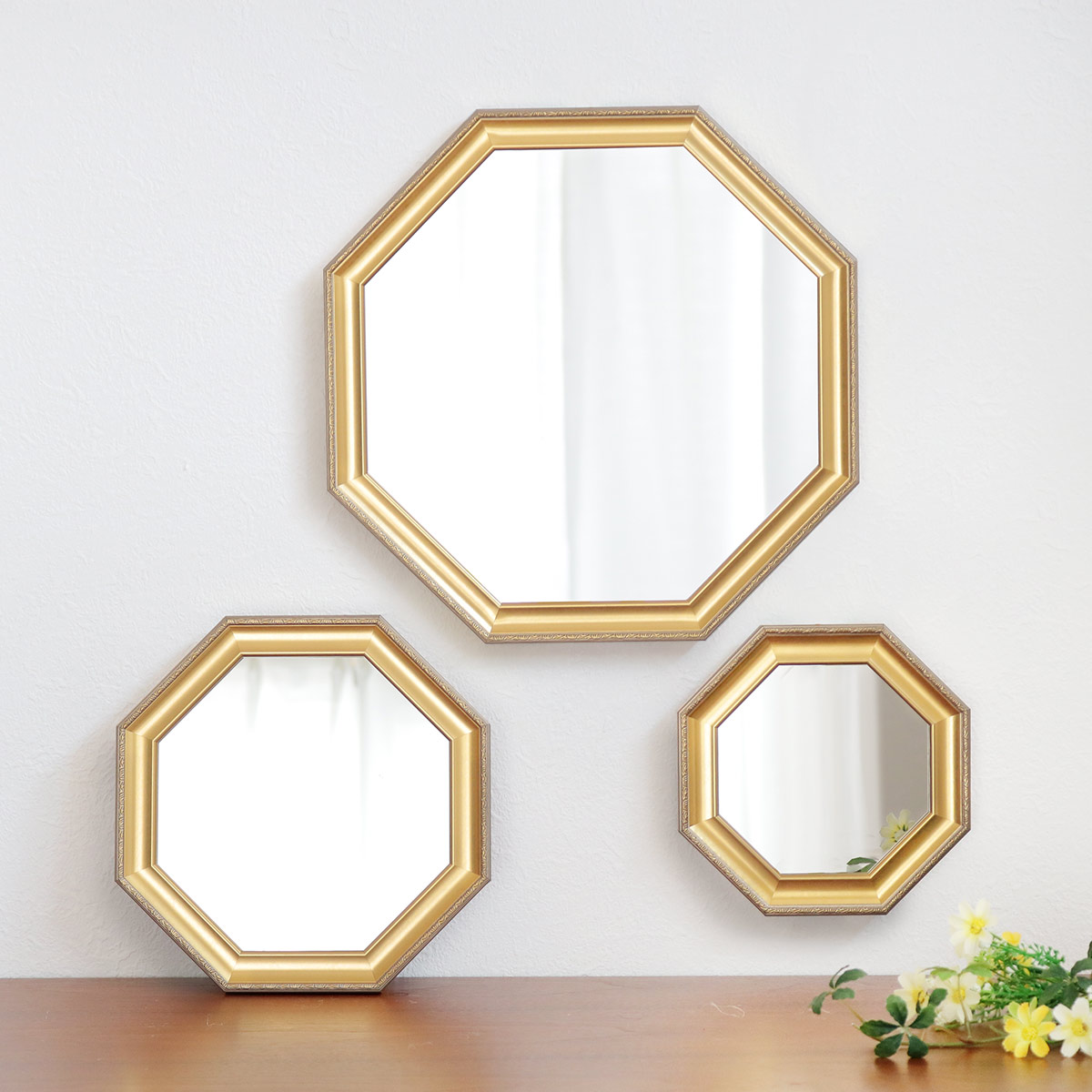 楽天市場】八角ミラー L ウォールミラー 壁掛け ミラー 八角 鏡 かがみ