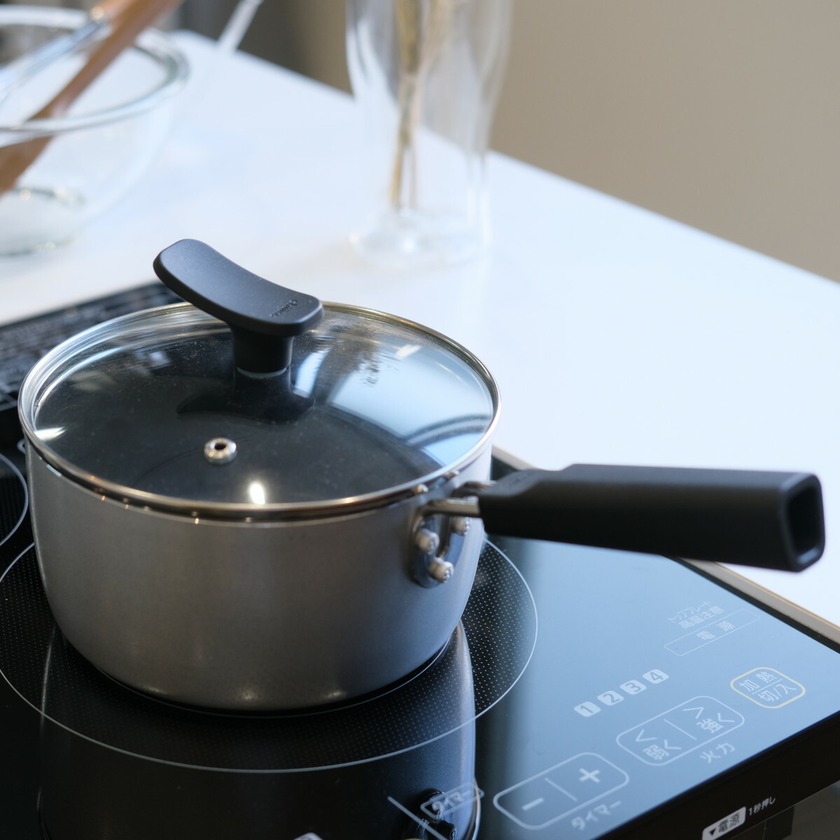 楽天市場】片手鍋 18cm IH対応 チーノ フッ素加工 ガラス蓋付き